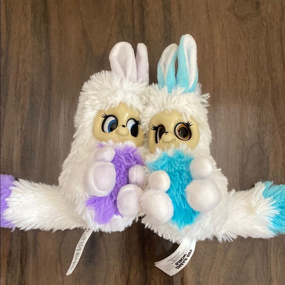 Fur Babies Sleepy Pod Stuffed Animal Toy Abi and Neesha Plush